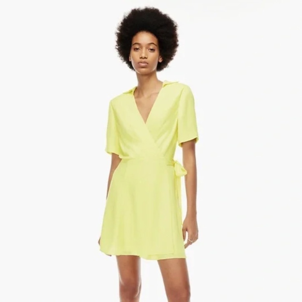 BABATON Amira Wrap V Neck Dress Chamomile Yellow NWT Sz M